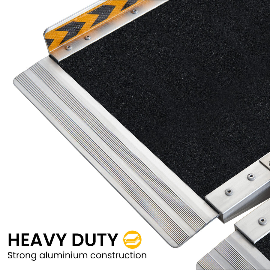 Kartrite 8FT Folding Aluminium Wheelchair Ramp Portable Suitcase Non-Slip Mobility Access for Steps Scooters 275kg