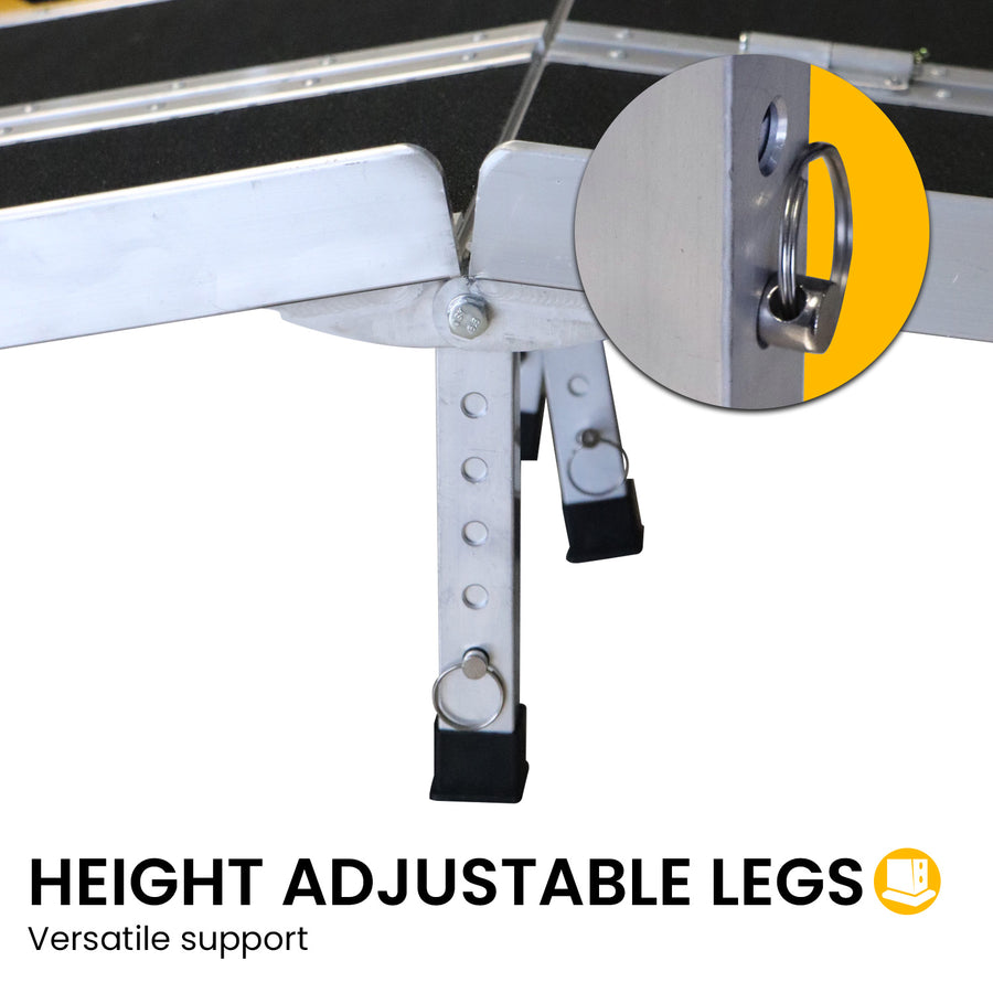 Kartrite 8FT Folding Aluminium Wheelchair Ramp Portable Suitcase Non-Slip Mobility Access for Steps Scooters 275kg