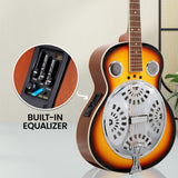 Karrera 40in Resonator Guitar - Sunburst - 45-Degree Angle