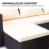 Sarantino 5pc Modular Outdoor Lounge Set PE Rattan - Brown - Top-Down View