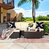 Sarantino 5pc Modular Outdoor Lounge Set PE Rattan - Brown - Extra Image
