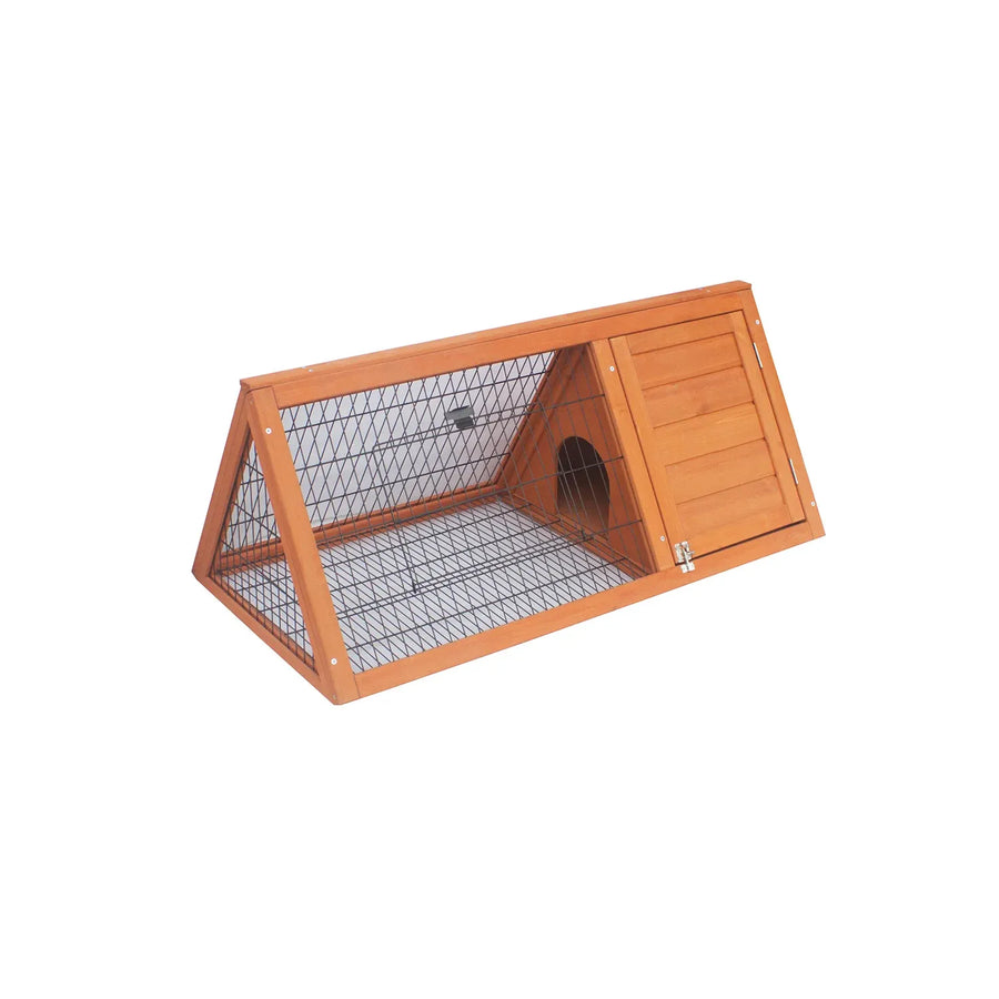 Little Buddies 98cm Wooden Triangle Rabbit Hutch Outdoor Guinea Pig Cage Small Animal Pet Enclosure with Run