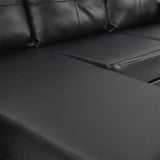 Sarantino Corner Sofa Lounge Couch Modular Furniture Chair Home Pu Leather Chaise White L Shape - Side View