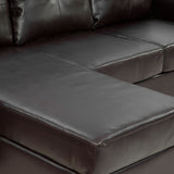 Sarantino Corner Sofa Lounge Couch Modular Furniture Chair Home Faux Leather Chaise Brown - Top-Down View