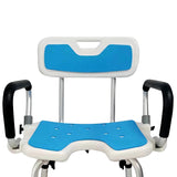 Orthonica Height Adjustable Aluminium Shower Chair With Adjustable Armrests - Top-Down View