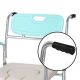 Orthonica Commode Chair With Castors Aluminium Frame Footrest Soft Push Handles - Top-Down View