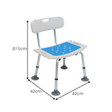 Orthonica Height Adjustable Aluminium Shower Chair With Shower Head Holder - Front View