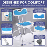 Orthonica Compact & Foldable Commode Shower Chair w/Height Adjustable Aluminium Frame Non Slip Feet HDPE Seat & Backrest - Extra Image