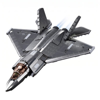Sluban B1186 Model Kit 1:44 J35 Carrier Fighter Chinese Stealth Jet Plane PLAAF Building Blocks DIY Set Toy