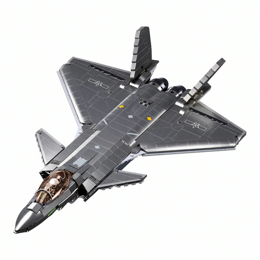 Sluban B1187 Model Kit 1:44 J20 Mighty Dragon Chinese Stealth Fighter Jet Plane Modern PLAAF Building Block DIY Set Toy