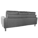 Sarantino Linen Corner Sofa Lounge Couch Modular Furniture L Chair Home Chaise Grey - Front View