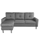 Sarantino Linen Corner Sofa Lounge Couch Modular Furniture L Chair Home Chaise Grey - 45-Degree Angle