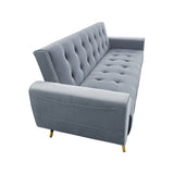 Sarantino Ava 3-seater Tufted Velvet Sofa Bed By Sarantino - Light Grey - Front View