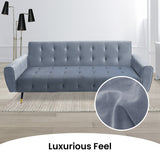 Sarantino Ava 3-seater Tufted Velvet Sofa Bed By Sarantino - Light Grey - Extra Image