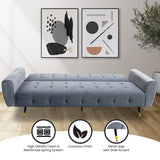 Sarantino Ava 3-seater Tufted Velvet Sofa Bed By Sarantino - Light Grey - Extra Image