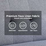 Sarantino Madison Sofa Bed Lounge Couch Futon Furniture Home Dark Grey Linen Suite - Low Angle