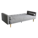 Sarantino Madison Sofa Bed Lounge Couch Futon Furniture Home Light Grey Linen Suite - Top-Down View