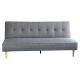 Sarantino Madison Sofa Bed Lounge Couch Futon Furniture Home Light Grey Linen Suite - Rear View