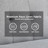 Sarantino Madison Sofa Bed Lounge Couch Futon Furniture Home Light Grey Linen Suite - Close-Up Angle