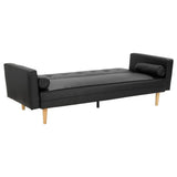 Sarantino Madison Faux Leather Sofa Bed Lounge Couch Futon Furniture Home Suite - Black - Top-Down View