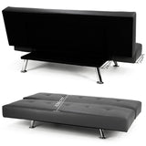 Sarantino Brooklyn Sofa Bed Lounge Faux Leather Couch Futon Furniture Adjustable Suite Gr - Side View