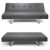 Sarantino Brooklyn Sofa Bed Lounge Faux Leather Couch Futon Furniture Adjustable Suite Gr - Top-Down View