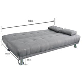 Sarantino Manhattan Sofa Bed Lounge Couch Futon Furniture Home Light Grey Linen Suite - 45-Degree Angle