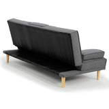 Sarantino Rochester Linen Fabric Sofa Bed Lounge Couch Futon Furniture Suite - Dark Grey - Top-Down View