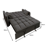 Sarantino Quincy 2-Seater Velvet Sofa Bed in Dark Grey with Wooden Frame and Tufted Design - Dark Grey - 45-Degree Angle