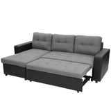Sarantino Corner Sofa Linen Lounge Couch L-shaped Modular Furniture Home Chaise Grey - Top-Down View