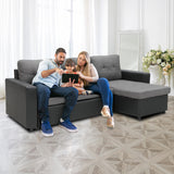 Sarantino Corner Sofa Linen Lounge Couch L-shaped Modular Furniture Home Chaise Grey - Extra Image