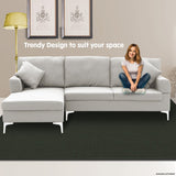 Sarantino Linen Corner Sofa Couch Lounge L-shape W/right Chaise Seat Light Grey - Rear View