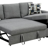 Sarantino Fontana Pullout Sofa Bed with Storage Chaise Lounge - Grey - Extra Image