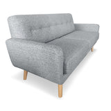 Sarantino 6-Seater Linen Sofa Set Couch Futon - Light Grey - 45-Degree Angle