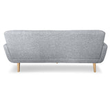 Sarantino 6-Seater Linen Sofa Set Couch Futon - Light Grey - Close-Up Angle