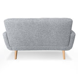 Sarantino 6-Seater Linen Sofa Set Couch Futon - Light Grey - Low Angle