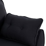 Sarantino 3 Seater Modular Linen Fabric Sofa Bed Couch Futon Suite - Black - 45-Degree Angle