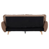 Sarantino 3 Seater Modular Linen Fabric Sofa Bed Couch Futon Suite - Brown - Rear View