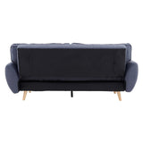 Sarantino 3 Seater Modular Linen Fabric Sofa Bed Couch Futon Suite - Dark Grey - Rear View
