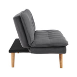 Sarantino 3 Seater Linen Sofa Bed Couch Lounge Futon - Dark Grey - Top-Down View