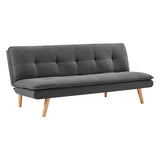 Sarantino 3 Seater Linen Sofa Bed Couch Lounge Futon - Dark Grey - 45-Degree Angle