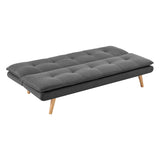 Sarantino 3 Seater Linen Sofa Bed Couch Lounge Futon - Dark Grey - Rear View