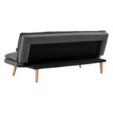 Sarantino 3 Seater Linen Sofa Bed Couch Lounge Futon - Dark Grey - Close-Up Angle