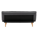 Sarantino 3 Seater Linen Sofa Bed Couch Lounge Futon - Dark Grey - Low Angle