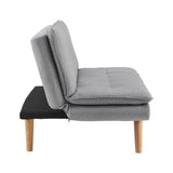 Sarantino 3 Seater Linen Couch Sofa Bed Lounge Futon - Light Grey - Top-Down View
