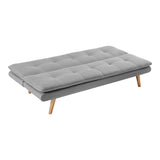 Sarantino 3 Seater Linen Couch Sofa Bed Lounge Futon - Light Grey - Rear View