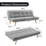 Sarantino 3 Seater Linen Couch Sofa Bed Lounge Futon - Light Grey - Extra Image