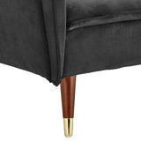 Sarantino Faux Velvet Tufted Sofa Bed Couch Futon - Black - Extra Image