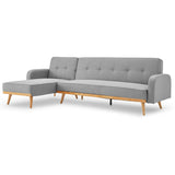 Sarantino 3-Seater Corner Sofa Bed with Chaise Lounge - Light Grey - Top-Down View