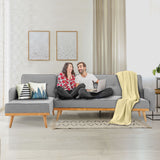 Sarantino 3-Seater Corner Sofa Bed with Chaise Lounge - Light Grey - Extra Image